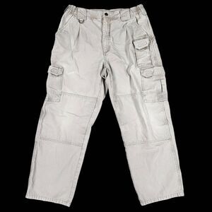 5.11 Tactical Mens Size 34x30 Beige Pants Cargo Pockets Elastic Waist Mid‎ Rise